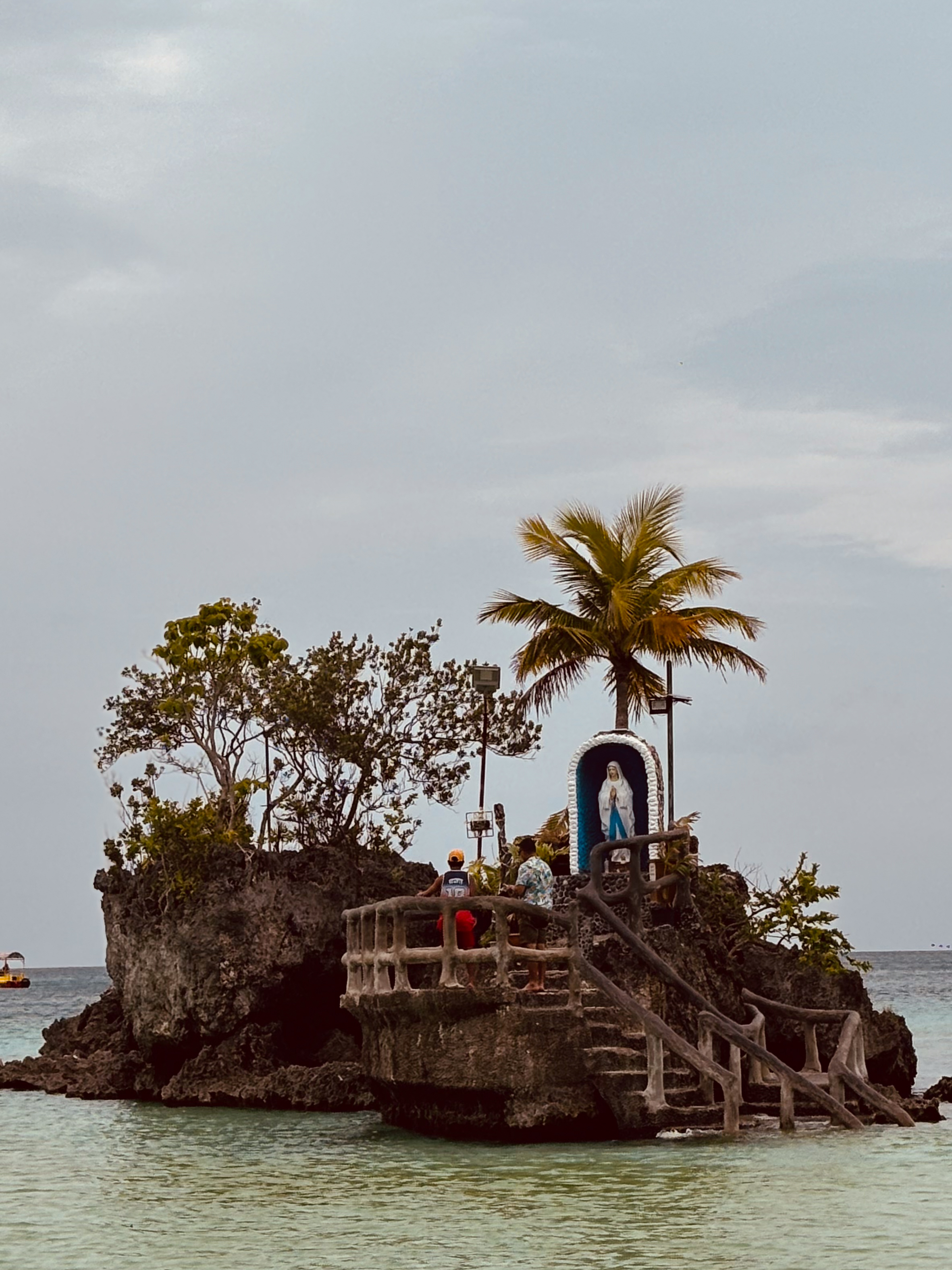 A small worship place in the middle of the ocean
