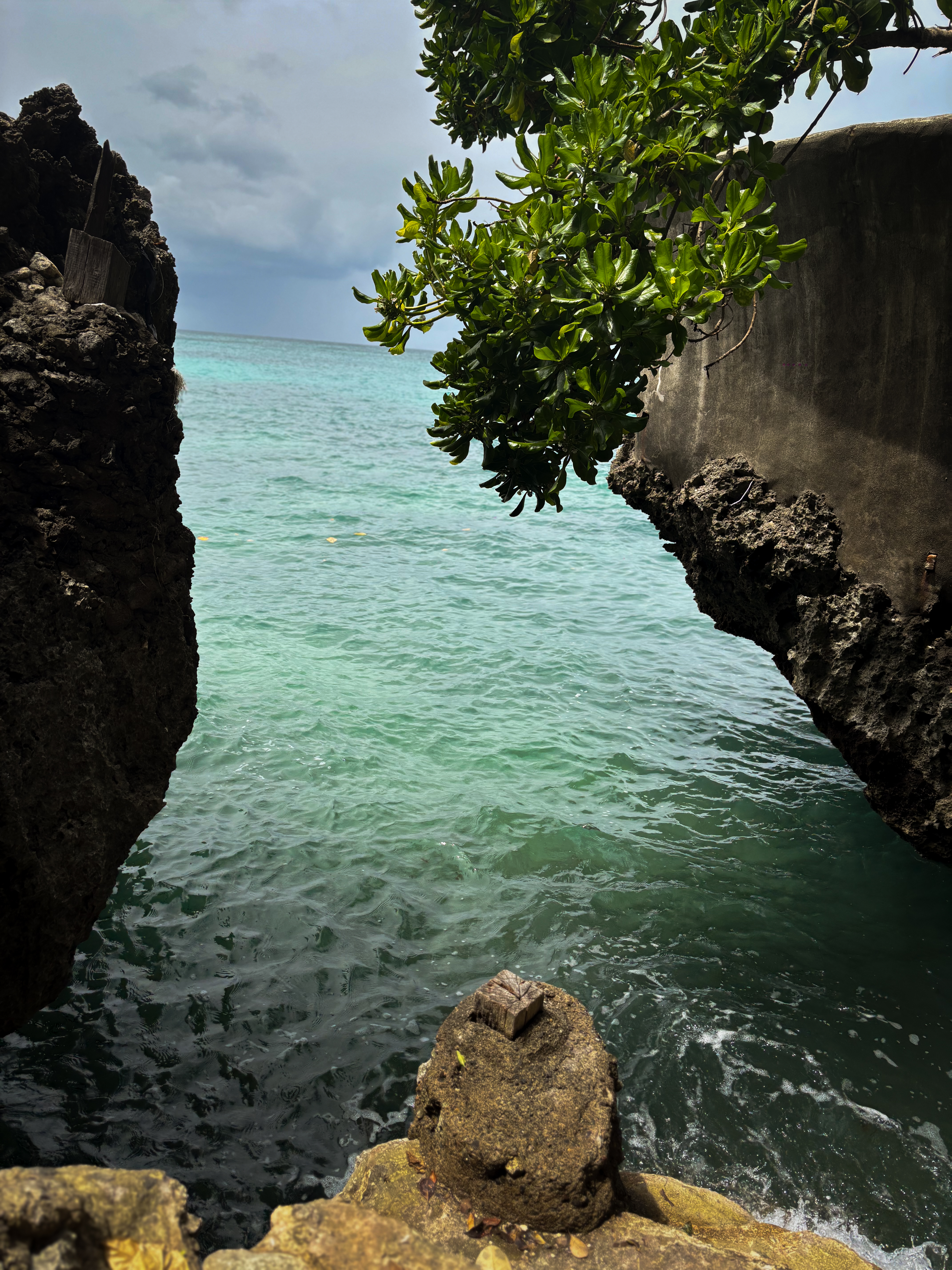 Balinghai Beach view from between two rocks