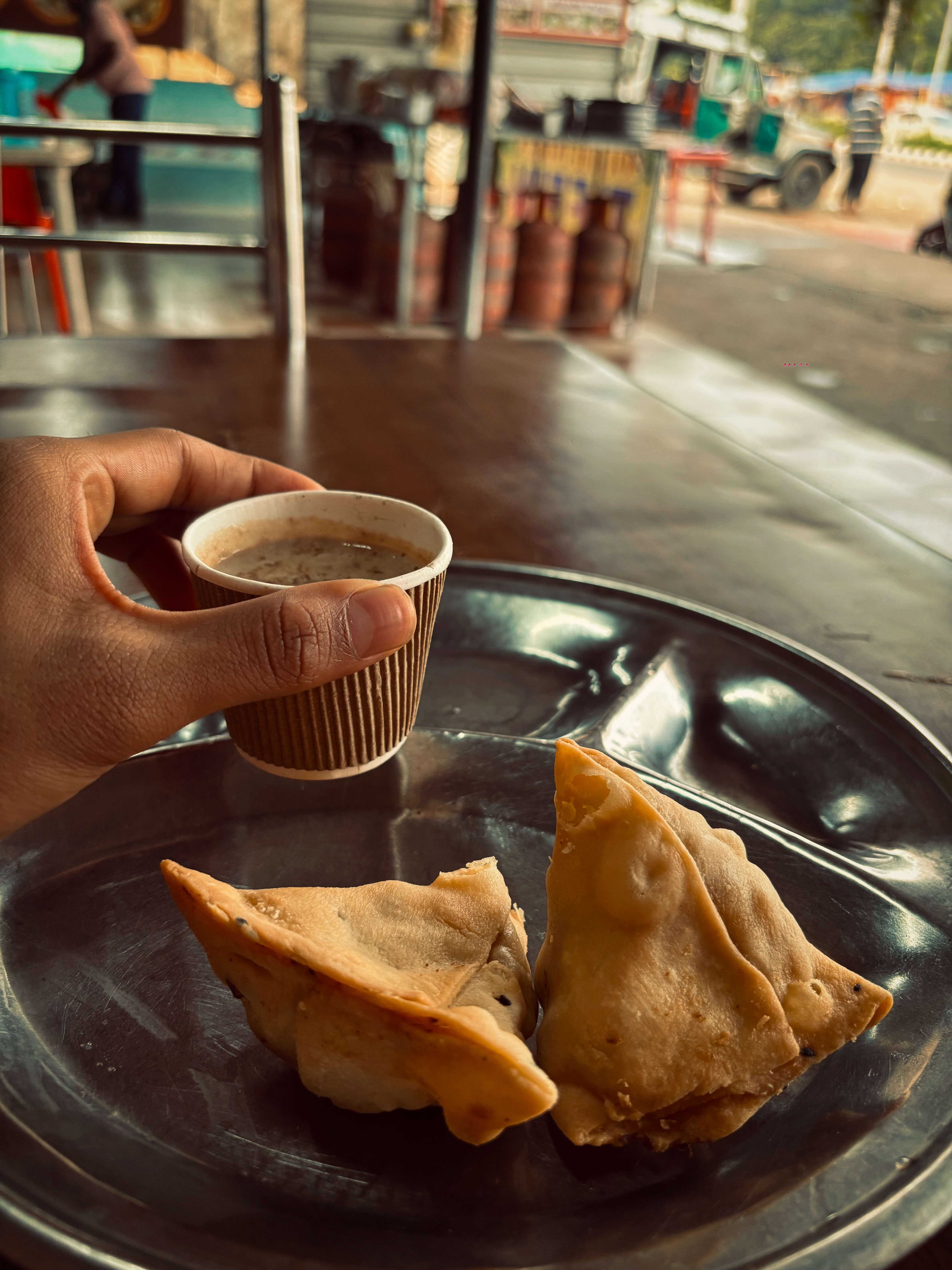 Local tea stall near Konark Sun Temple in the early morning